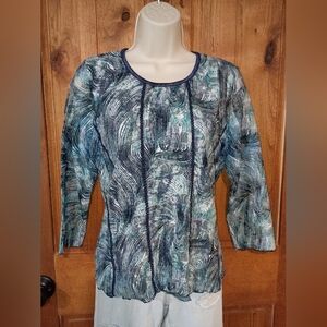 Studio‎ Blue and Green Swirl Top